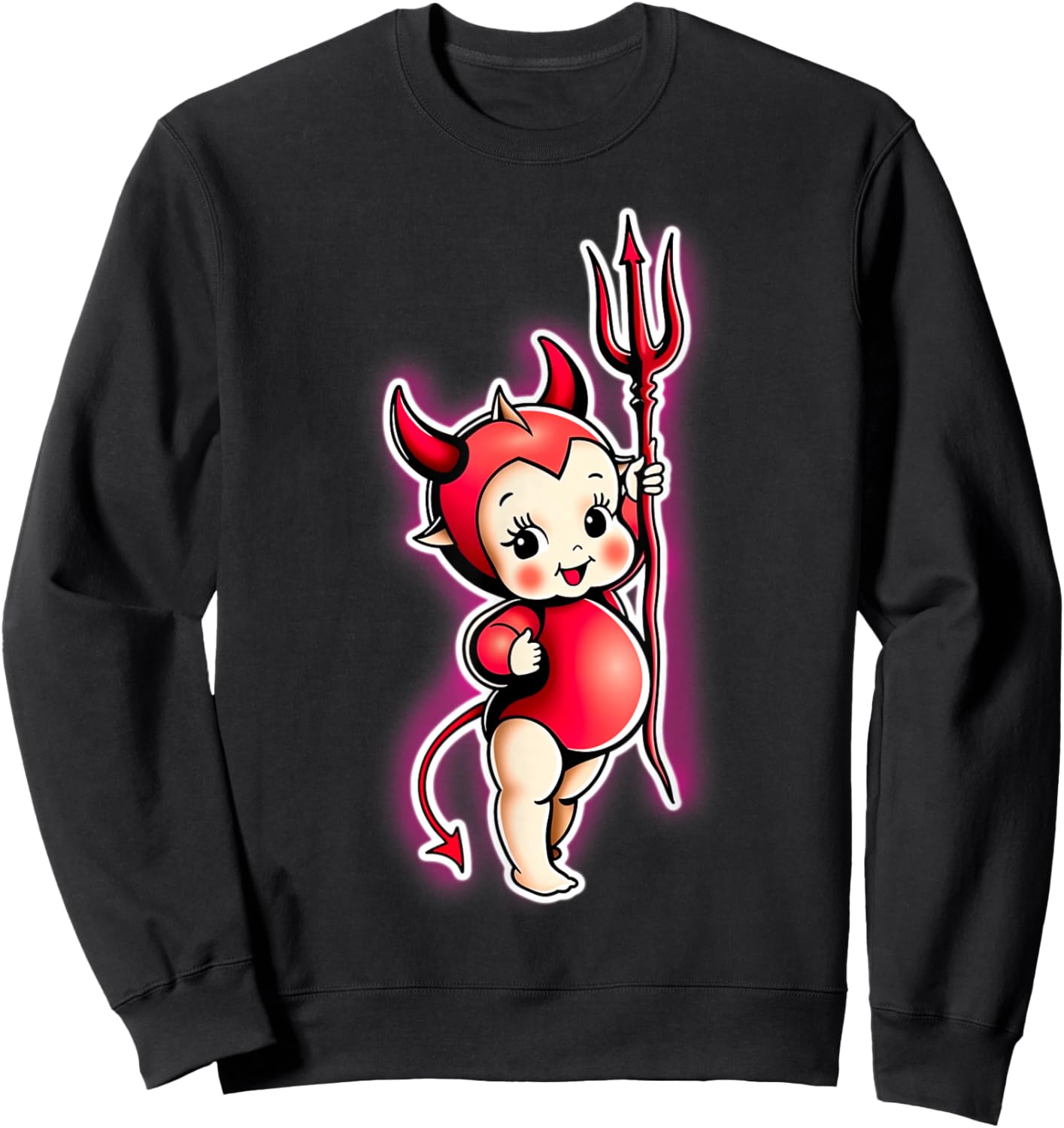 Kewpie Baby Cute Devil Girl Costume Sweatshirt - Sweatshirt | Black