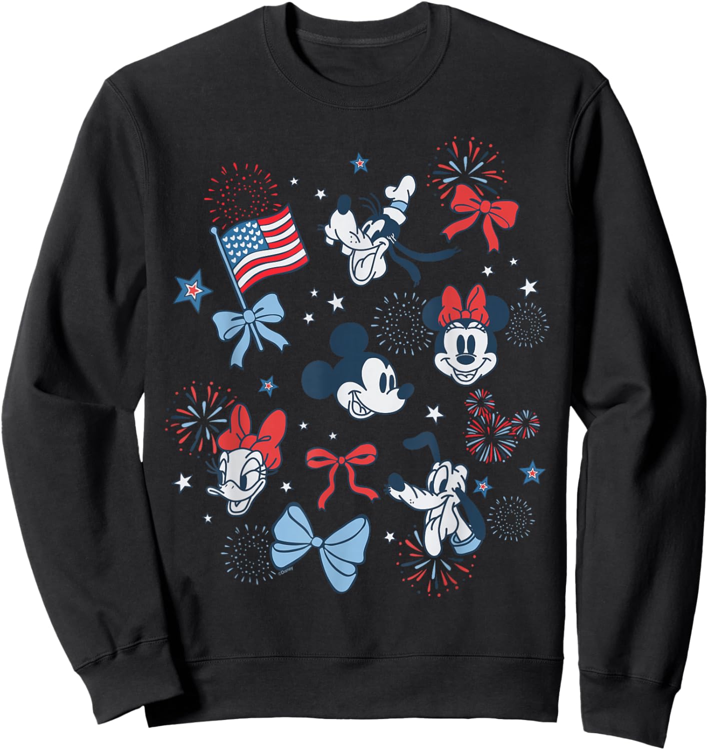 Disney Mickey & Friends Americana Coquette Fireworks July 4 Sweatshirt - Sweatshirt | Black