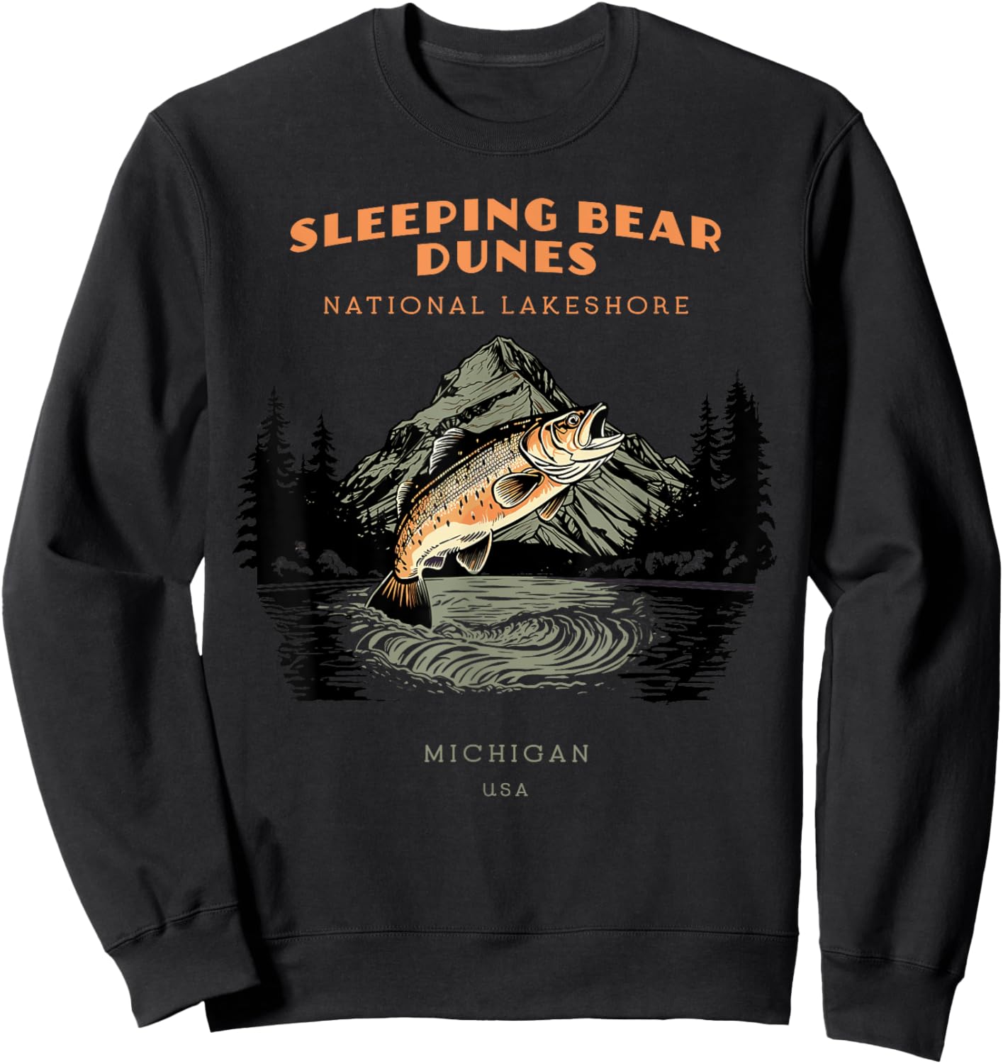 Sleeping Bear Dunes National Lakeshore Michigan Vintage Sweatshirt - Sweatshirt | Black
