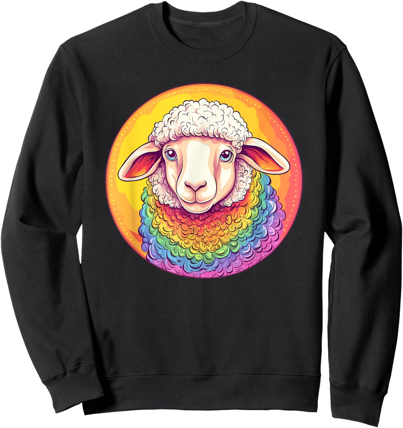 Rainbow Sheep Colorful Pride Love Sweatshirt - Sweatshirt | Black