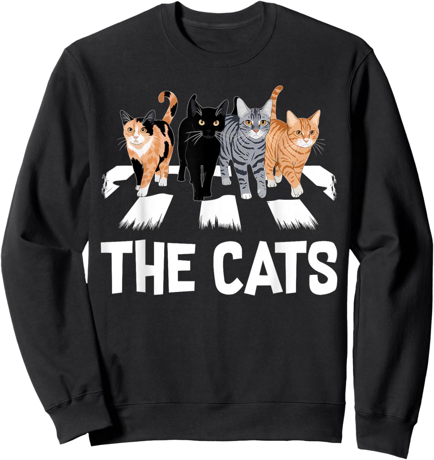 Cat Rock Music Funny Cat Lover , Women, Kids Sweatshirt - Sweatshirt | Black
