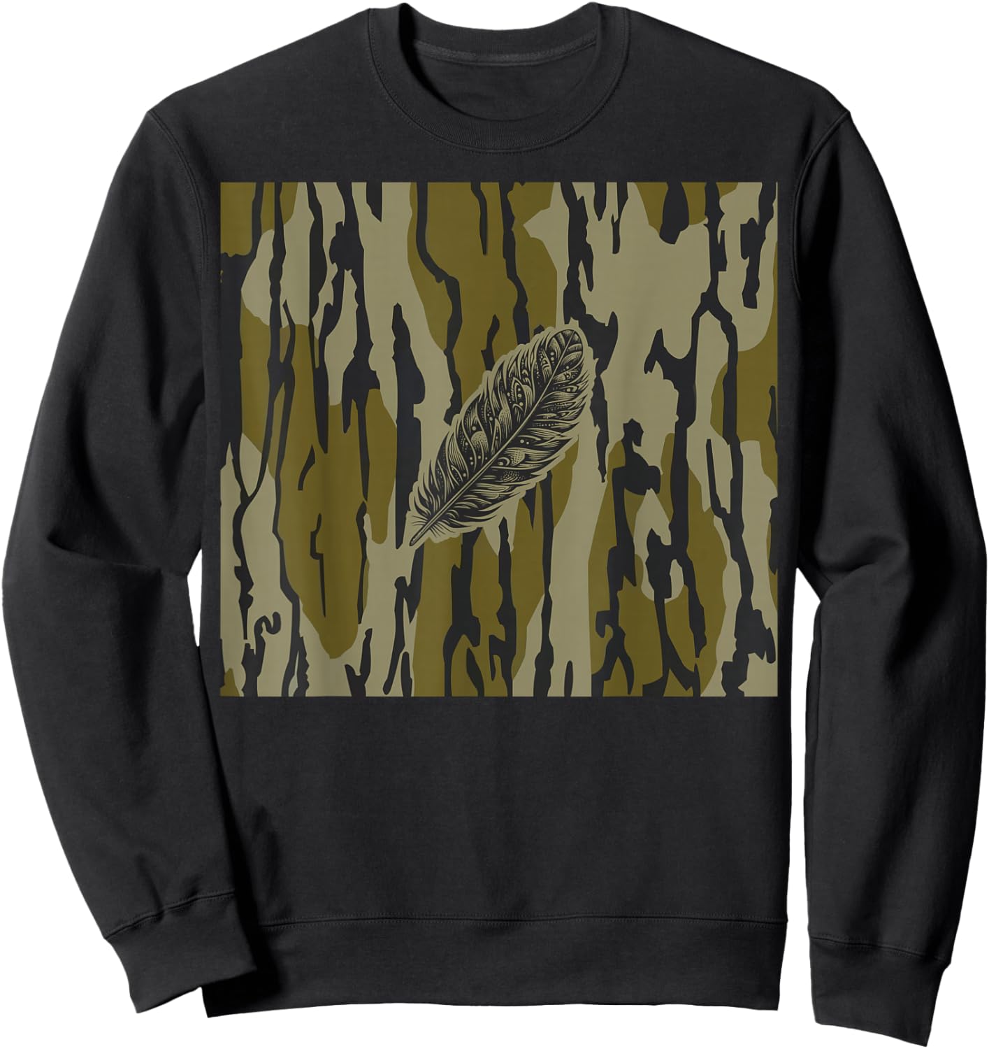 Turkey Feather Bottom lands Camo Sweatshirt - Sweatshirt | Black