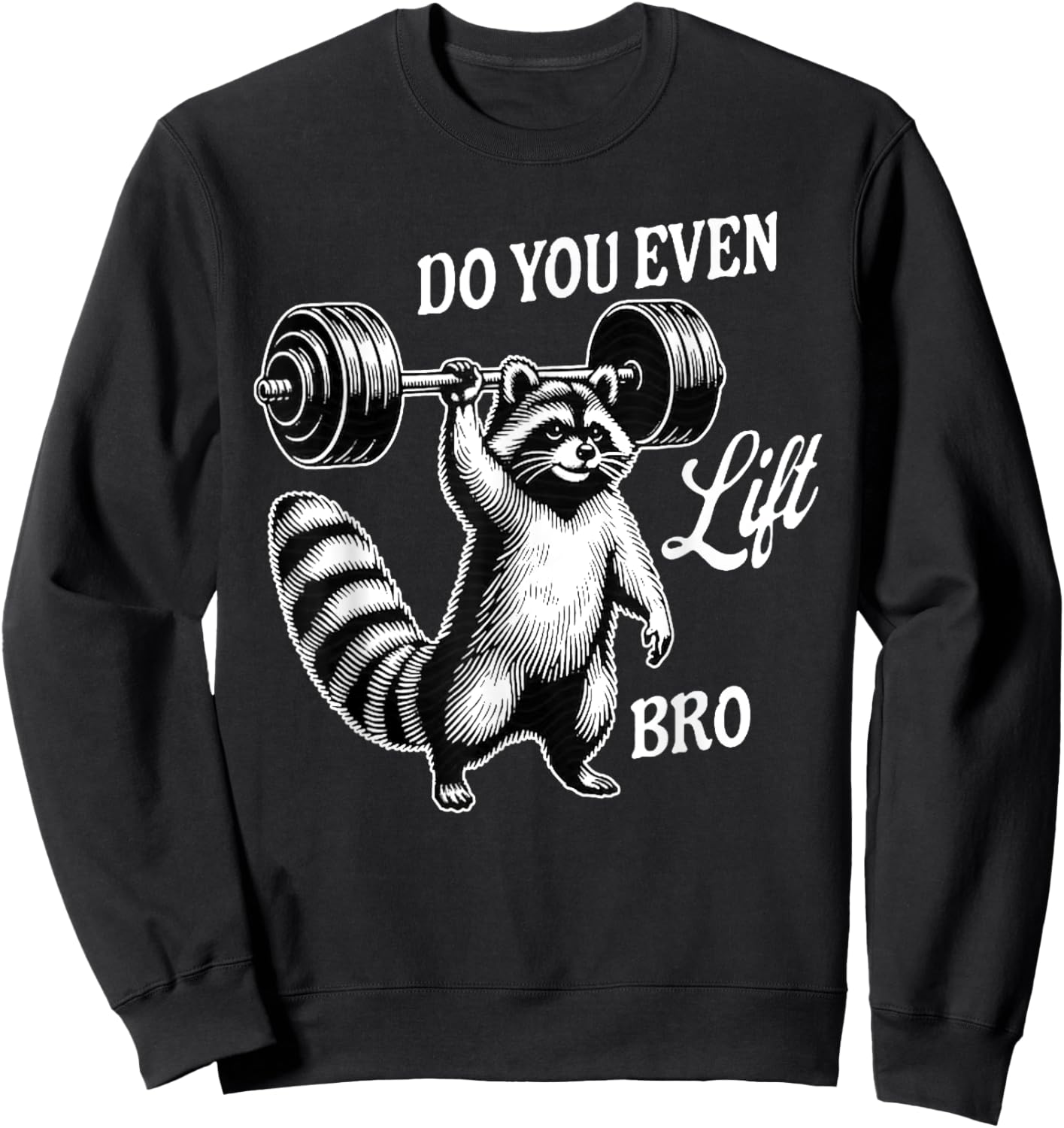 Urban Empyre Raccoon x Weightlifter x Bodybuilder -Adults , Black, Small, Short Sleeve, Sports, , Gym Themed Sweatshirt - Sweatshirt | Black