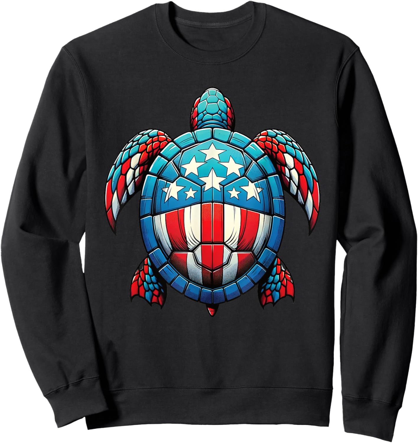 Patriotic Turtle 4th Of July Kids Teen Girls Women Sweatshirt - Sweatshirt | Black