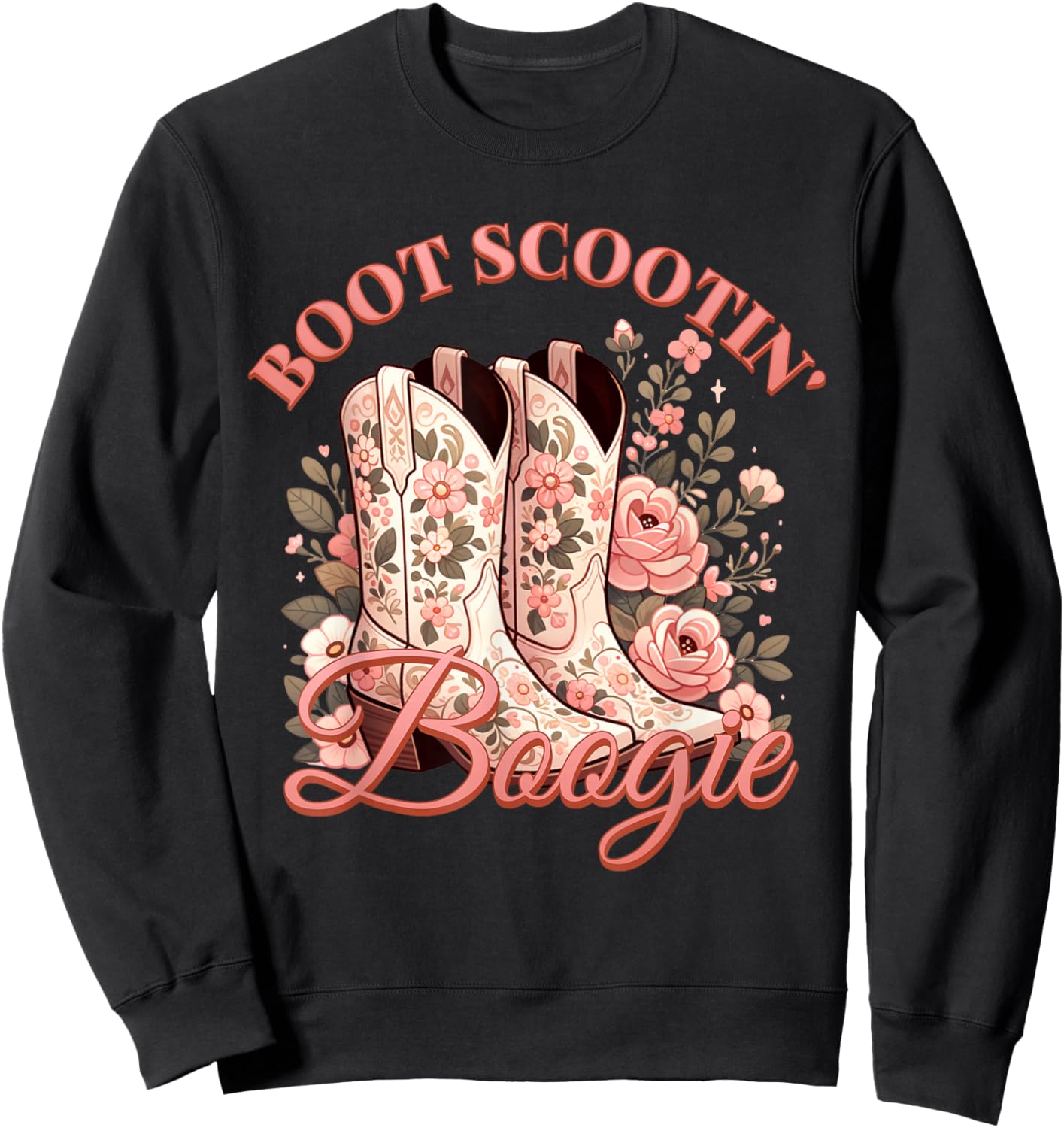 Boot Scootin’ Boogie Retro Vintage Western Cowboys Music Sweatshirt - Sweatshirt | Black