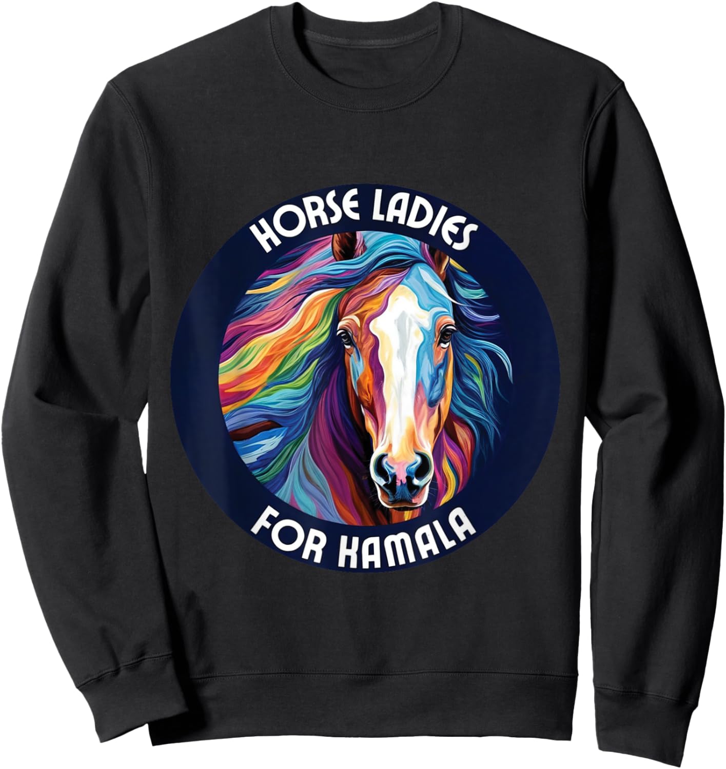 horse ladies for kamala harris Election Usa 2024 horse lady Sweatshirt - Sweatshirt | Black