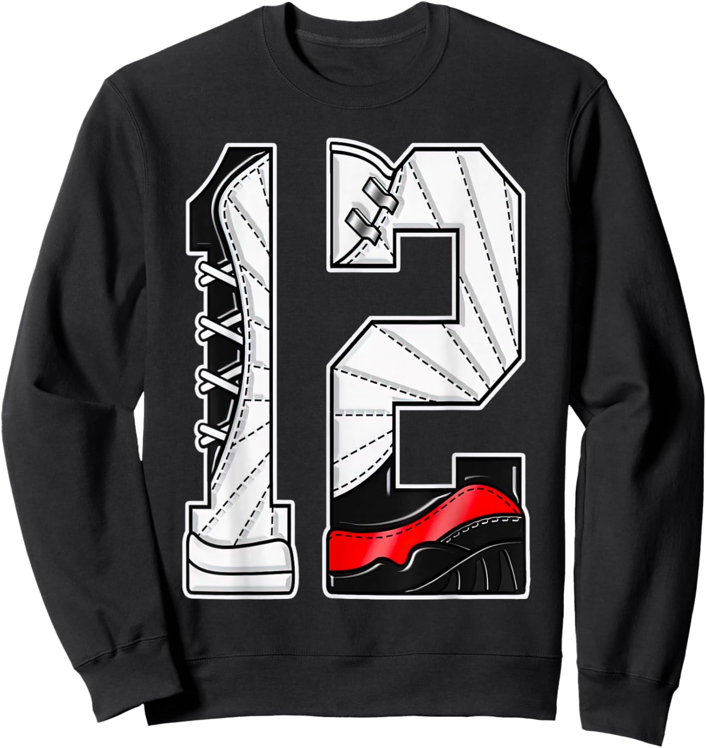 Number 12 Red Taxi 12s Loser Lover Matching Women Sweatshirt - Sweatshirt | Black