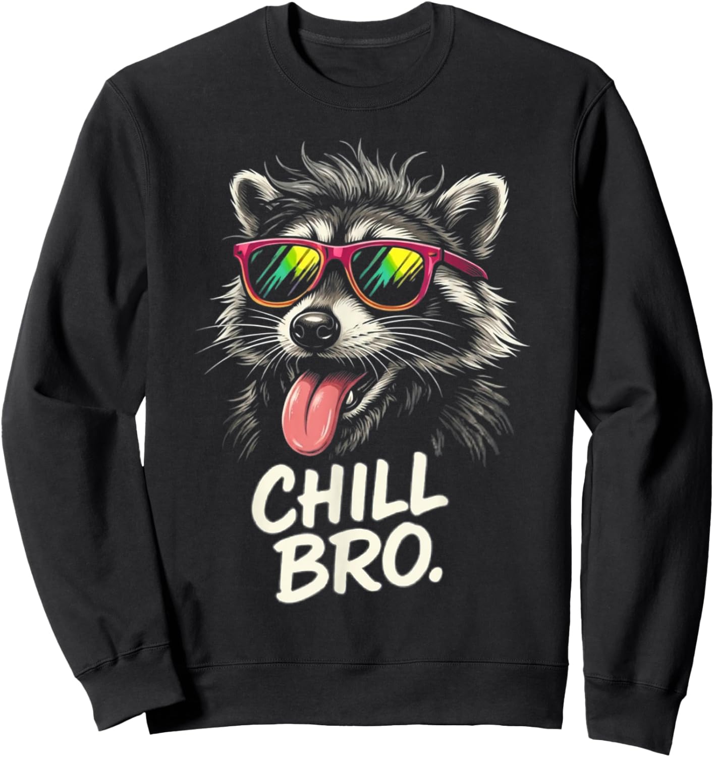 Chill Bro Waschbär Sommer Sonnenbrille Sweatshirt - Sweatshirt | Black