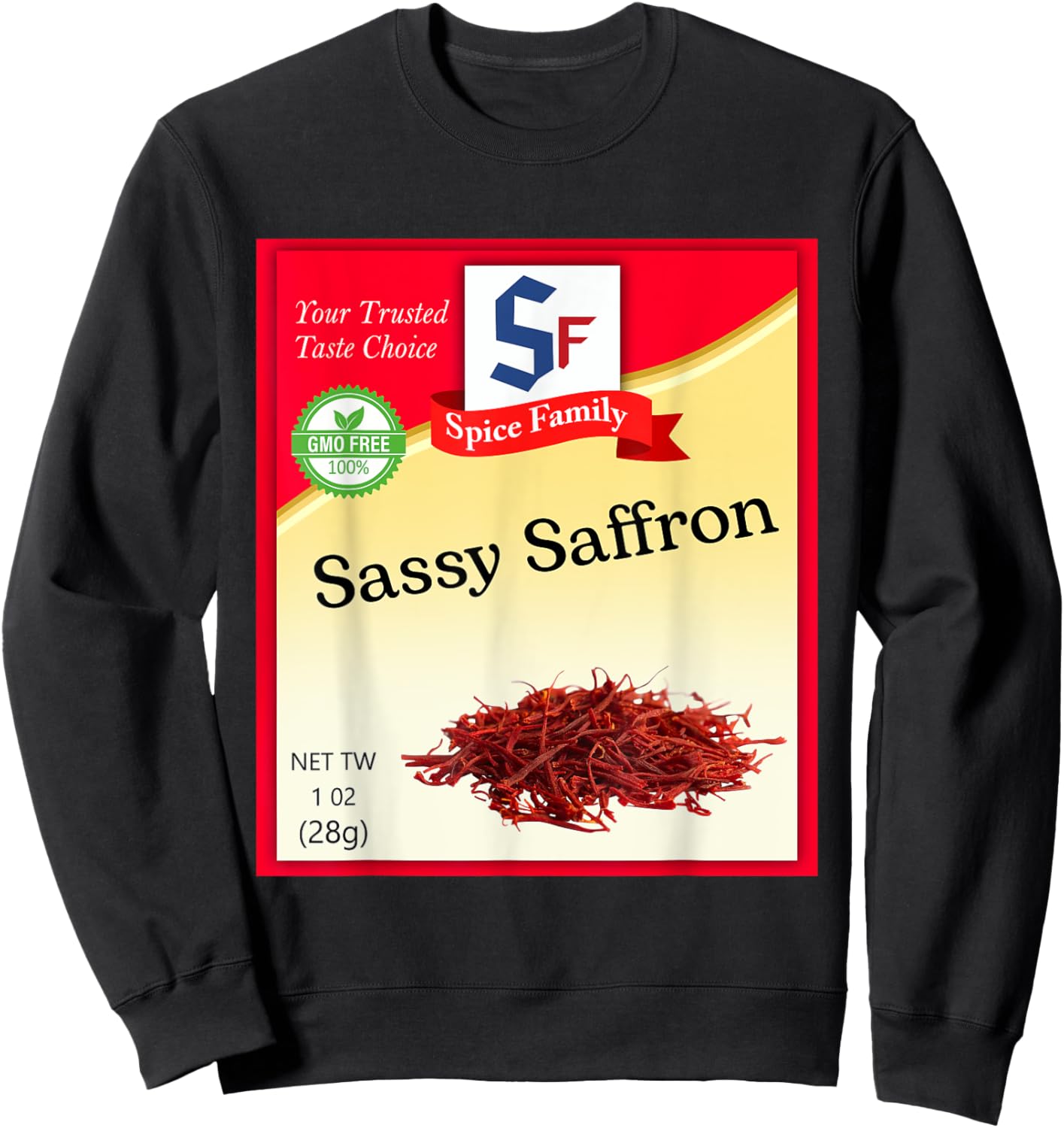 Sassy Saffron Condiment Costume Holiday Spice Costumes Sweatshirt - Sweatshirt | Black