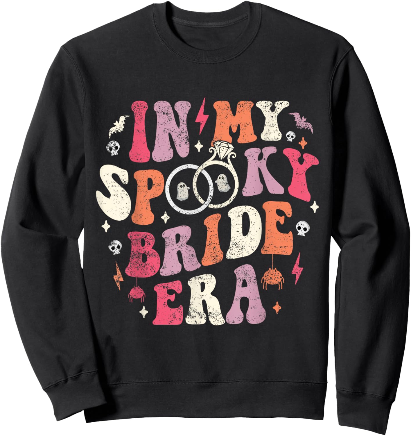 In My Spooky Bride Era Halloween Bride Wedding Bachelorette Sweatshirt - Sweatshirt | Black