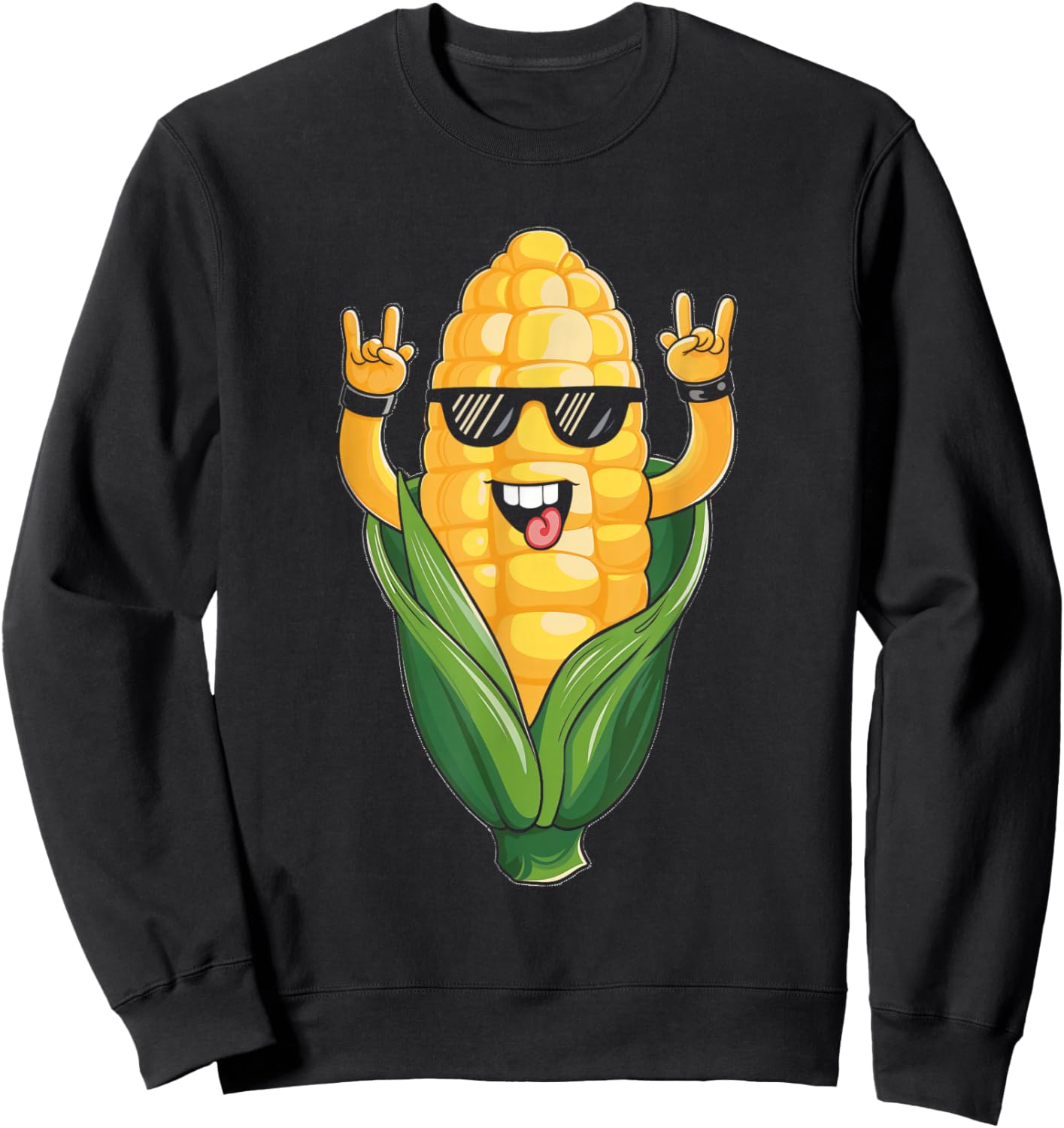 Rock On Corn Corn Lover Sweet Corn On The Cob Sweatshirt - Sweatshirt | Black