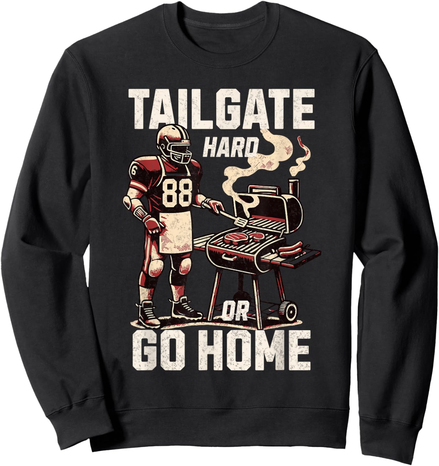 Tailgate Party American Football Player Men Funny Grill Sweatshirt - Sweatshirt | Black