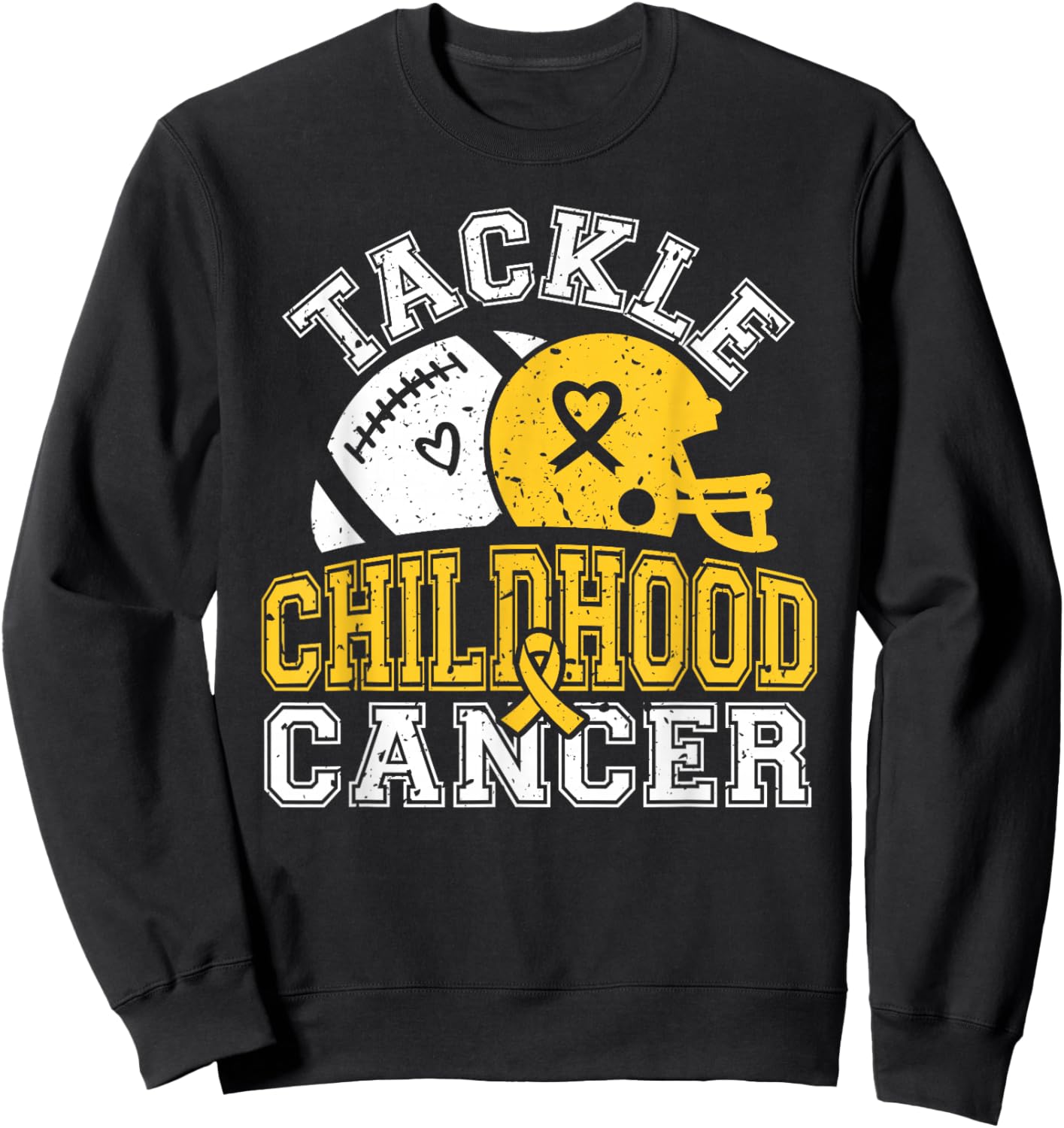 Tackle Childhood Cancer Football Childhood Cancer Awareness Sweatshirt - Sweatshirt | Black