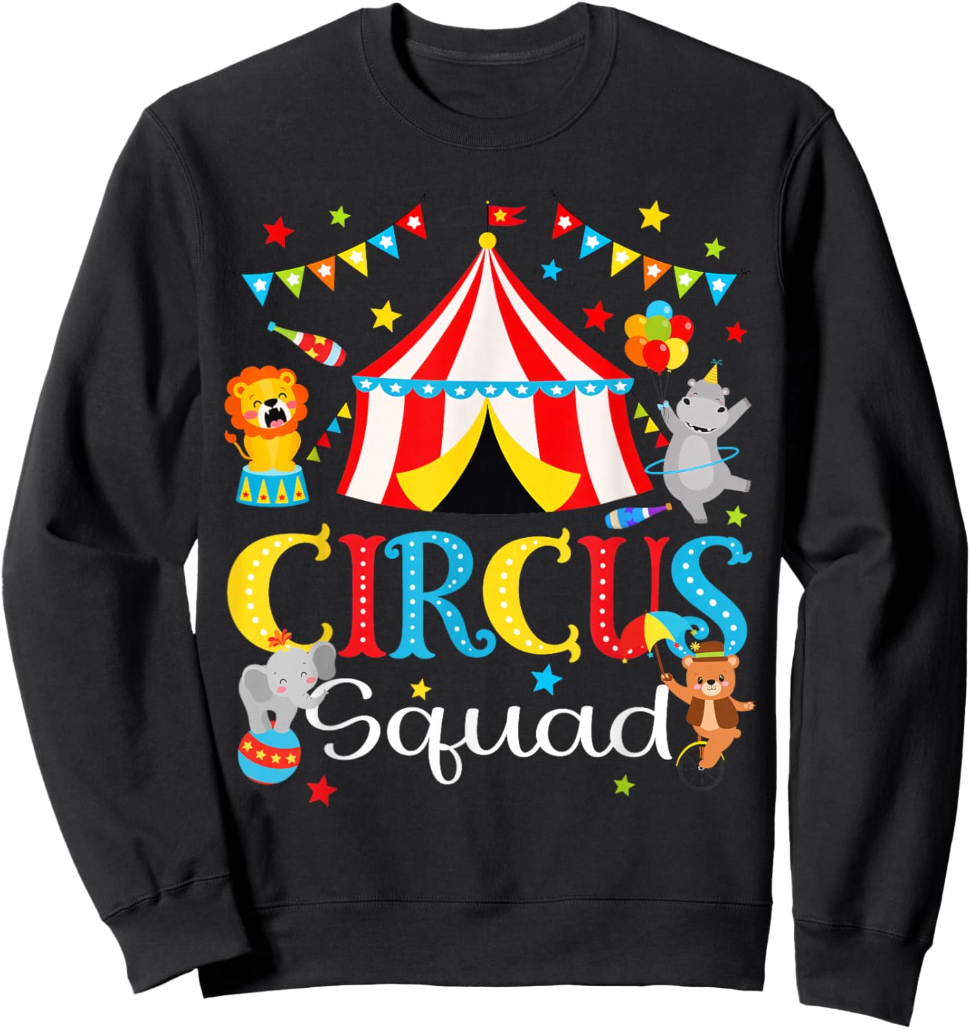 Circus Squad Matching Birthday Circus Staff Bday Boys Kids Sweatshirt - Sweatshirt | Black