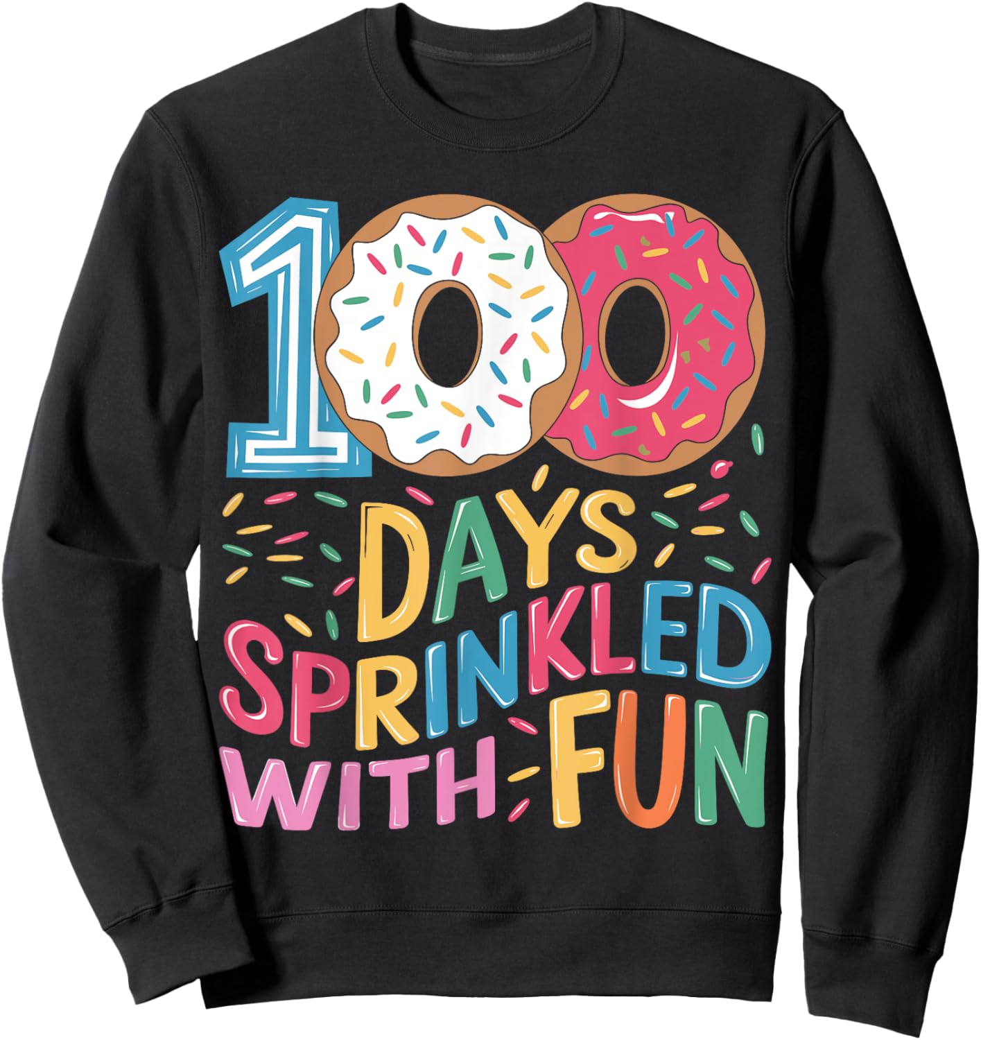 100 Days of School Girls Kindergarten 100th Day of School Sweatshirt - Sweatshirt | Black