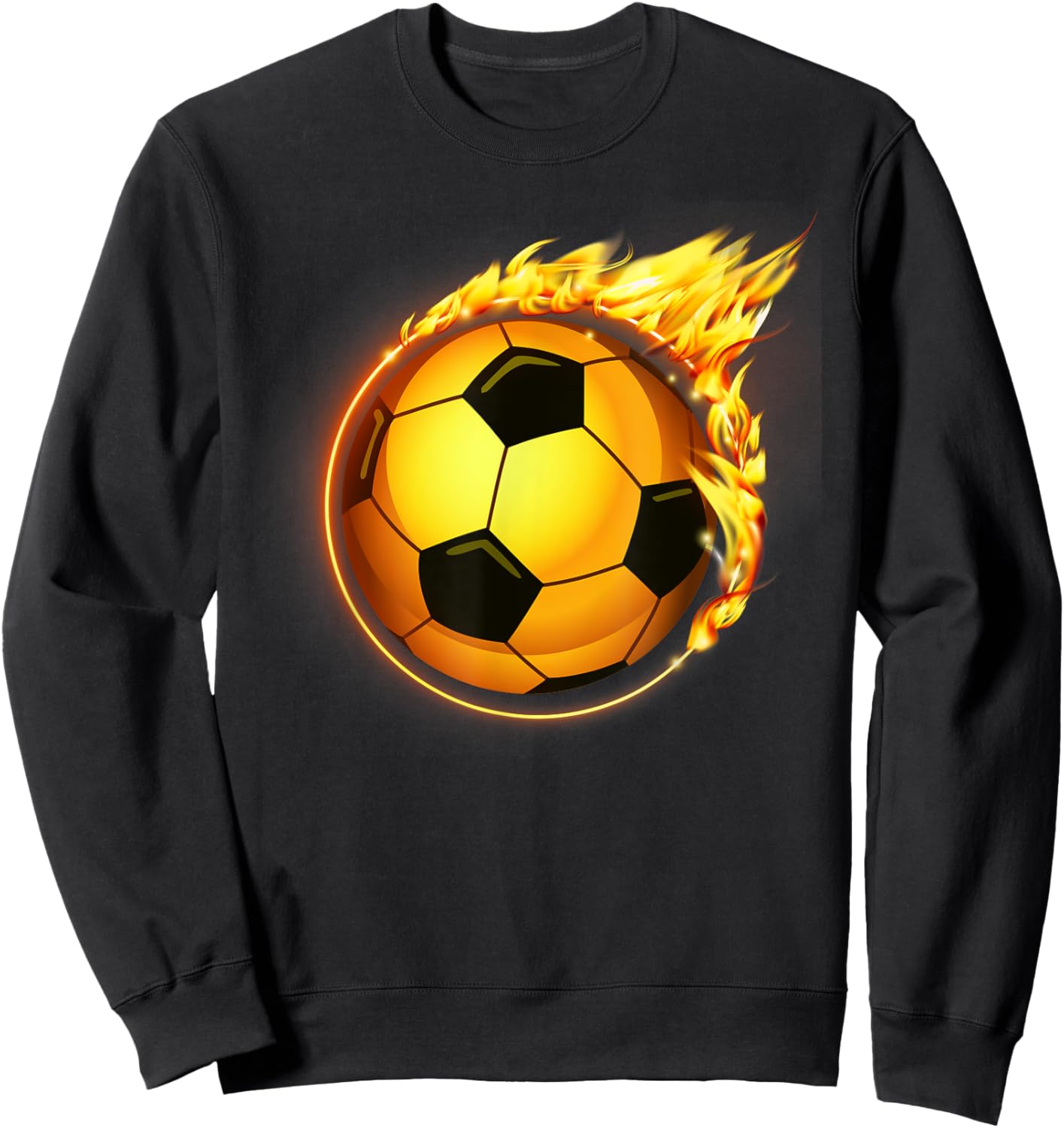 Flaming Soccer Ball Flames Soccer Goal Sweatshirt - Sweatshirt | Black