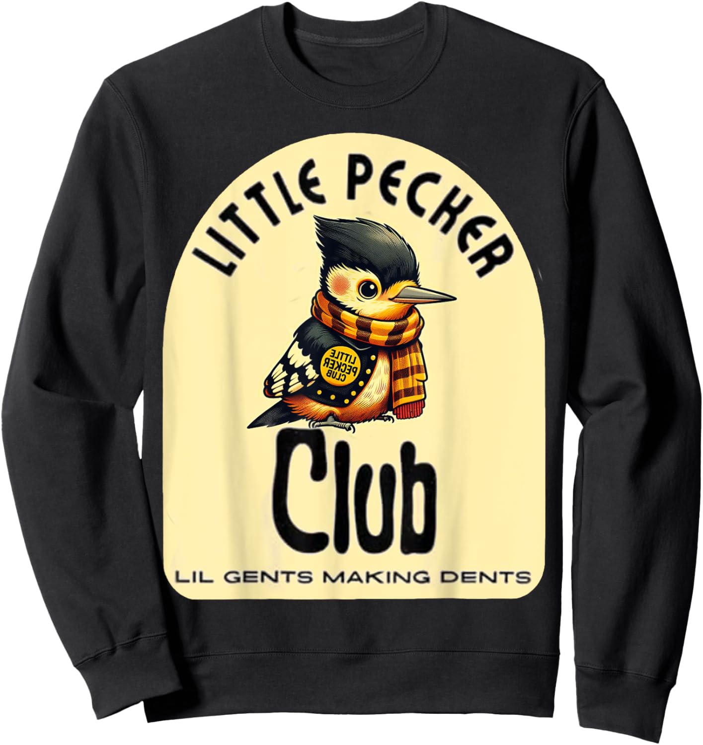 Little Pecker Club Hilarious Woodpecker Meme Sweatshirt - Sweatshirt | Black