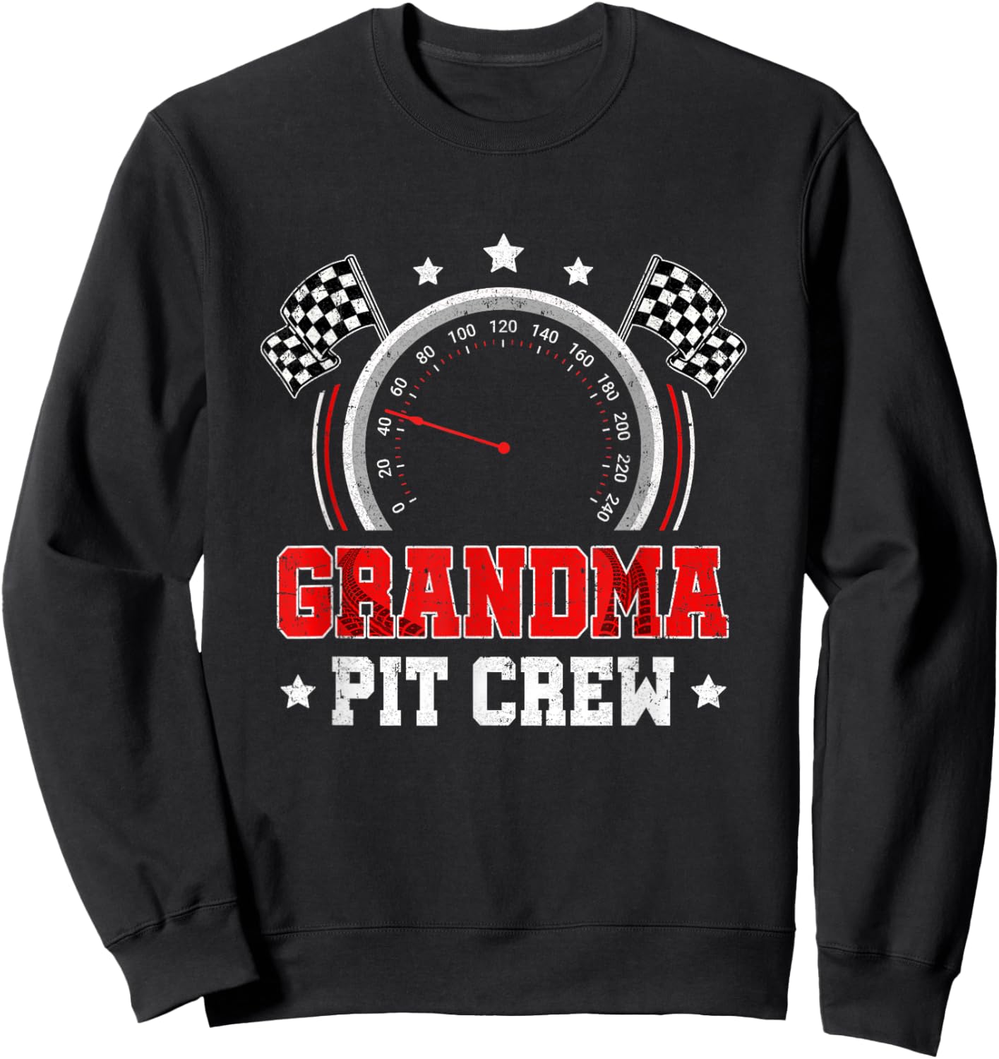 Grandma Pit Crew Race Car Birthday Party Racing Family Sweatshirt - Sweatshirt | Black