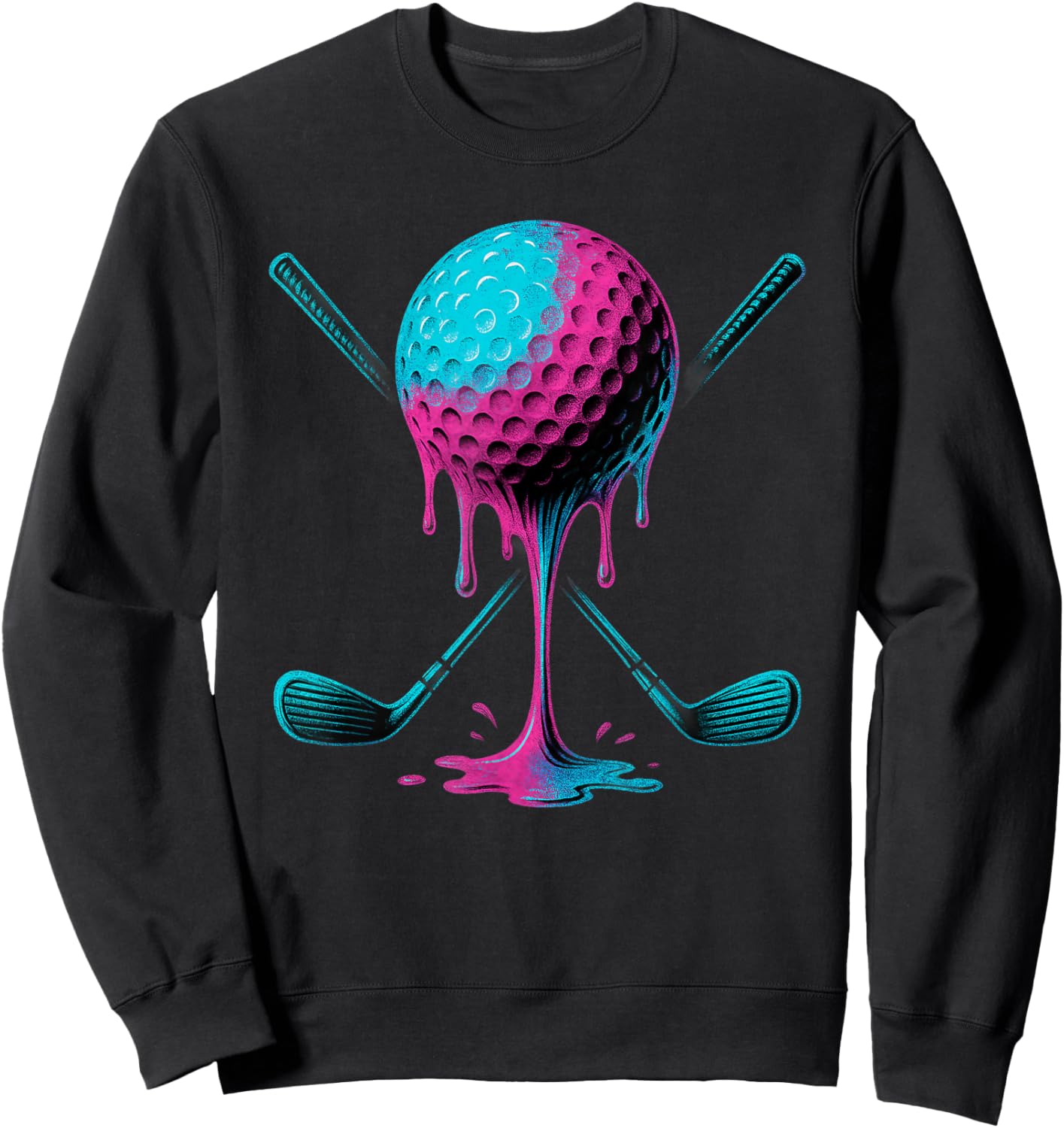 Dripping Golf Ball Ice Cream Drip Cool Golfer Boys Girls Sweatshirt - Sweatshirt | Black