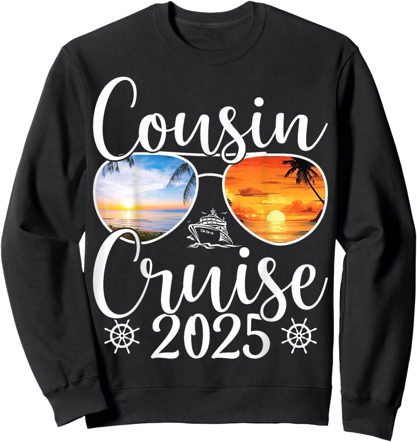 Cousin Cruise 2025 Girls Sister Cruise 2025 Vacation Lovers Sweatshirt - Sweatshirt | Black
