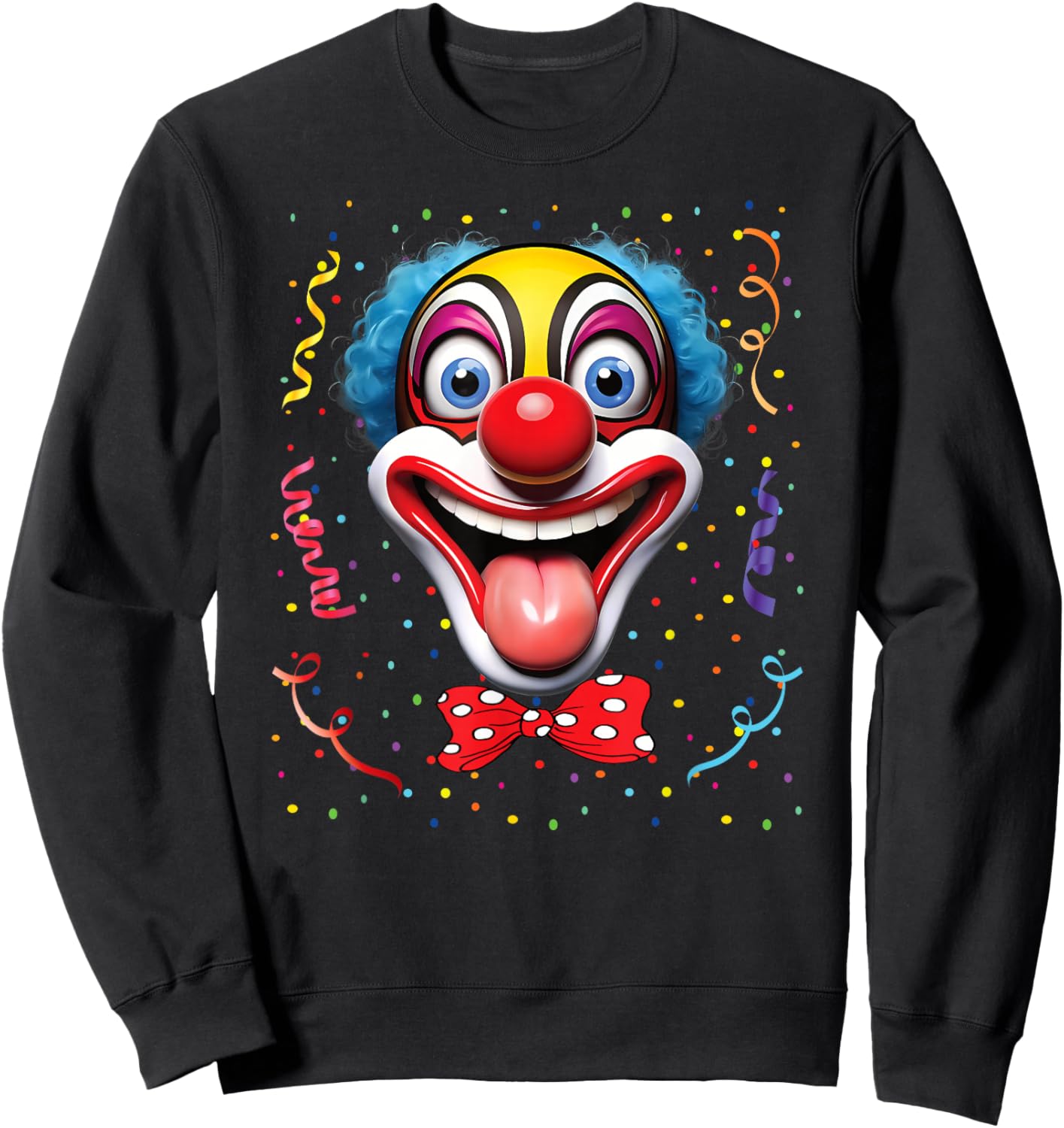 Carnival Clown Face Circus Costume Kids Men Women Carnivals Sweatshirt - Sweatshirt | Black