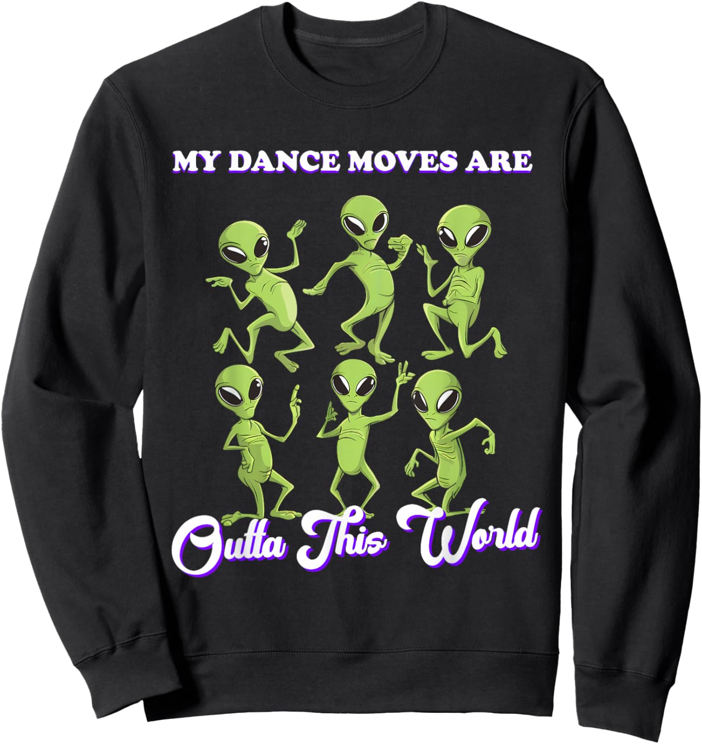 Aliens Dancing Dance Alien Flossing Funny Dance Moves Kids Sweatshirt - Sweatshirt | Black