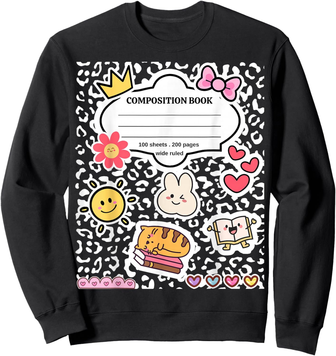 Composition Notebook Costume Matching Group Halloween School Sweatshirt - Sweatshirt | Black