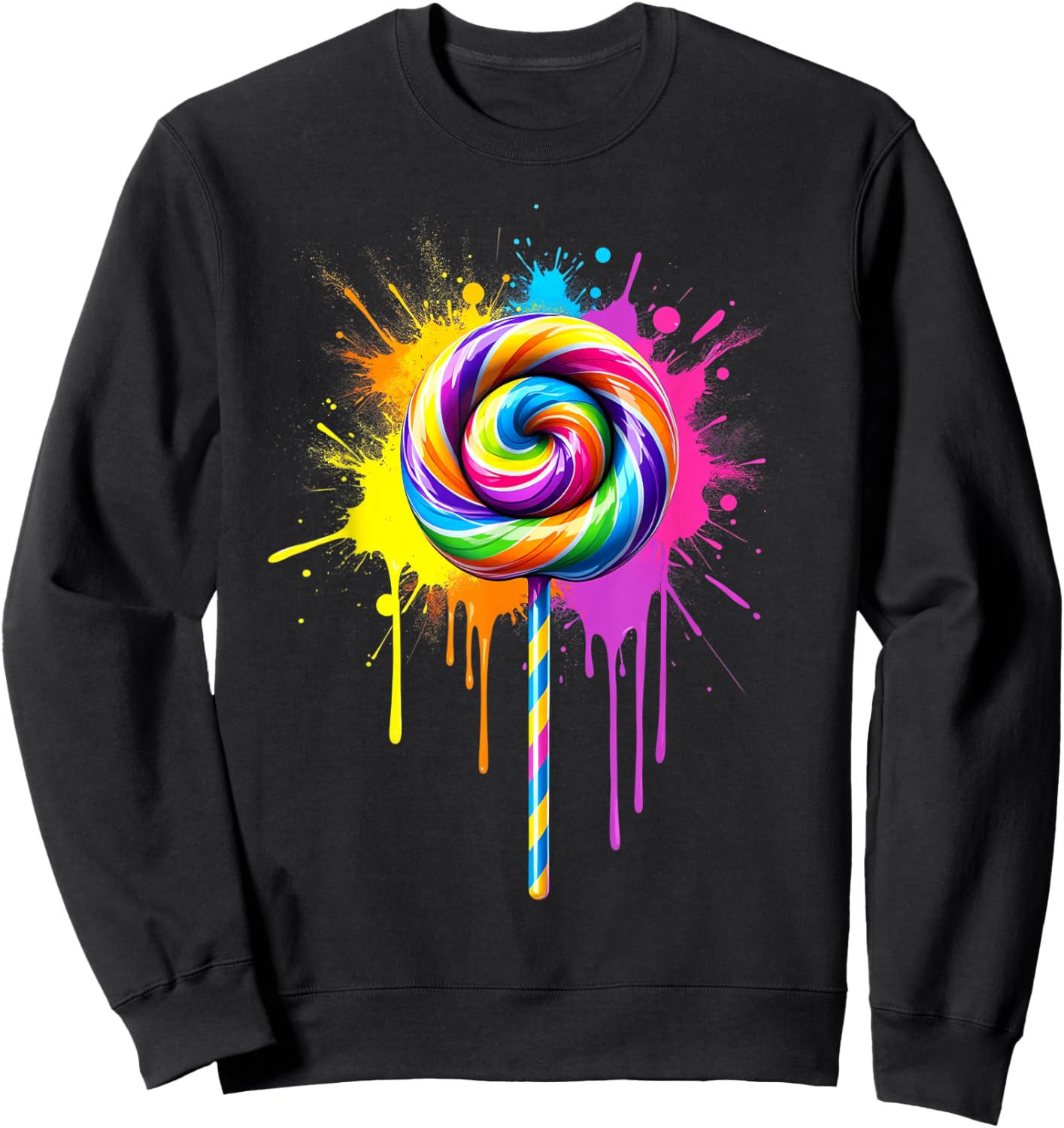 Candy Candy Costume Women's Carnival Lollipop Fancy Dress Sweatshirt - Sweatshirt | Black