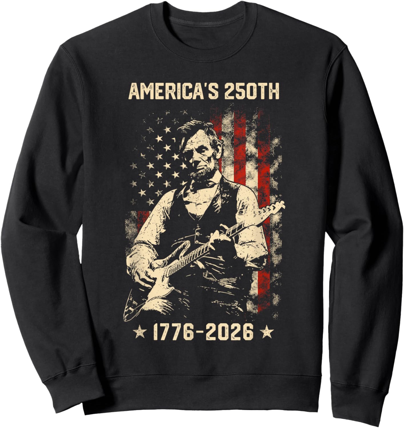 Vintage 250 Years of American 250th Anniversary 1776 2026 Sweatshirt - Sweatshirt | Black