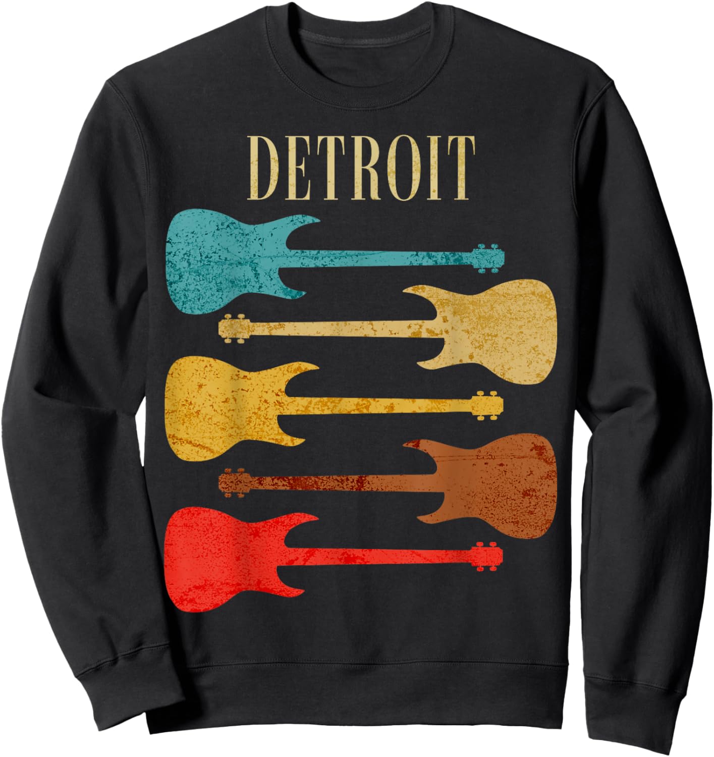 Detroit Concert Rock Music Festival Guitars Michigan Sweatshirt - Sweatshirt | Black