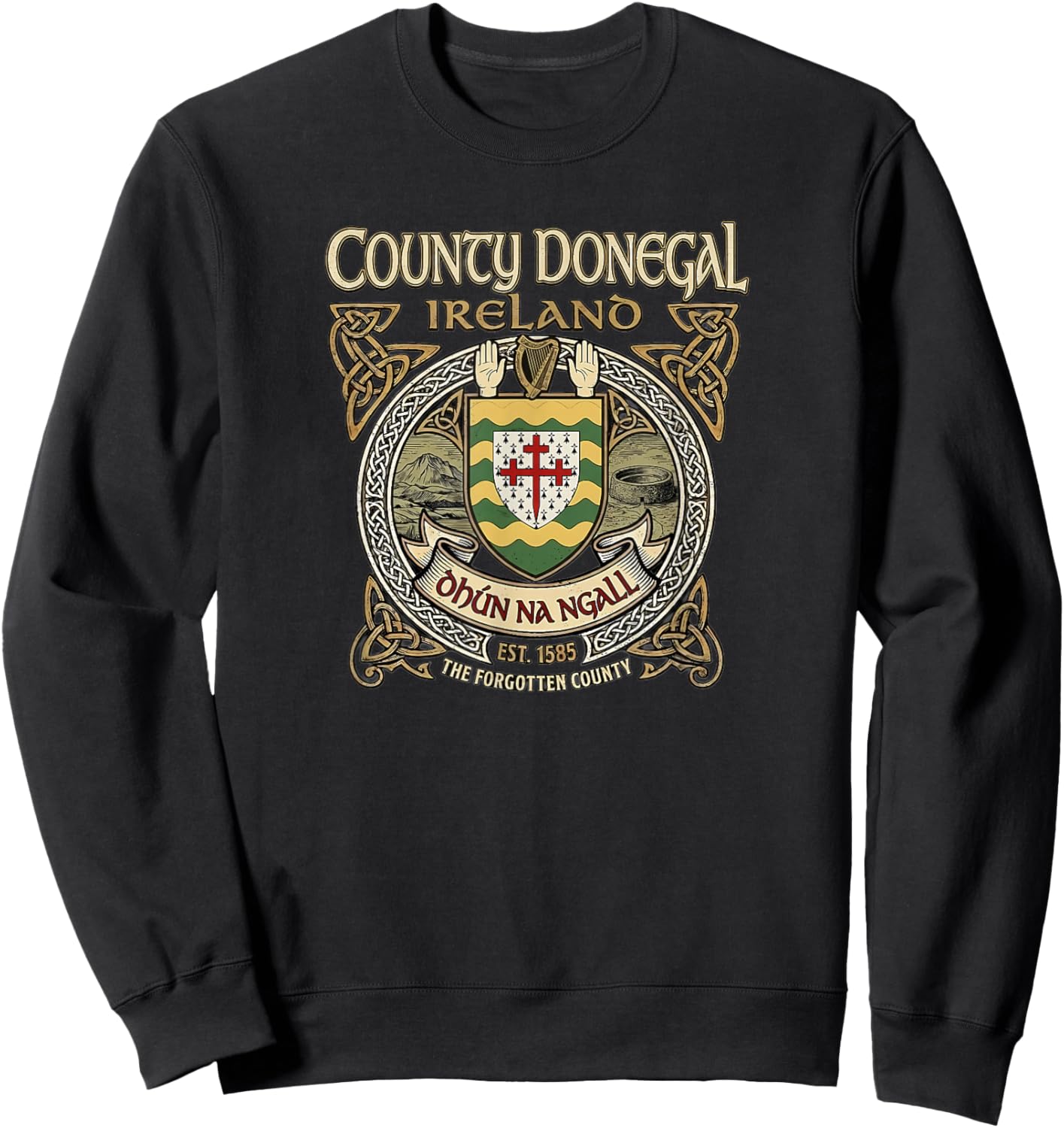 County Donegal Ireland- Irish Heritage Sweatshirt - Sweatshirt | Black