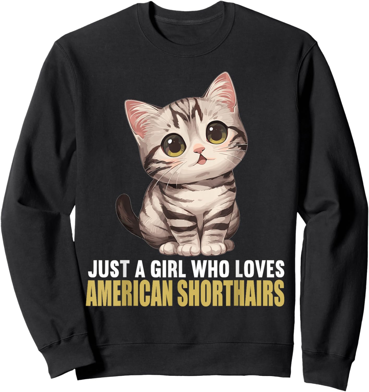 American Shorthair Cats American Shorthair Cat Sweatshirt - Sweatshirt | Black