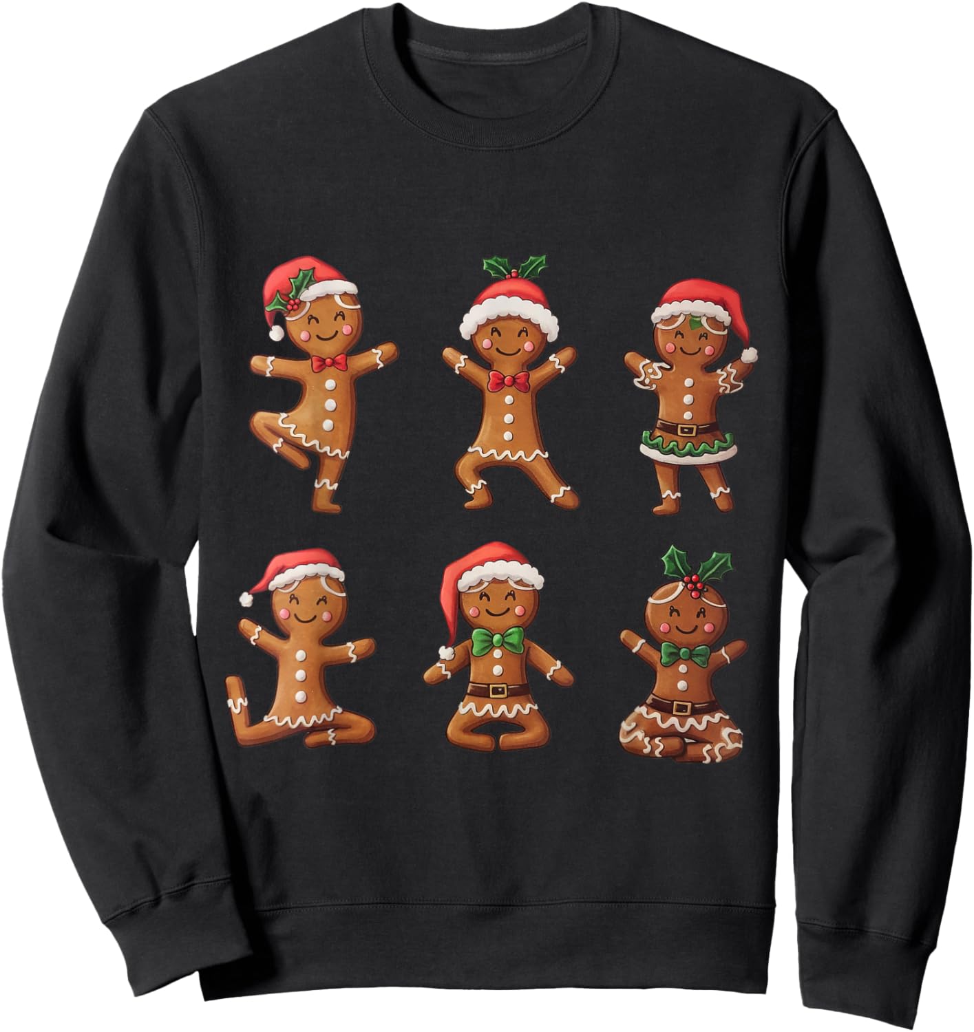 Yoga Xmas Christmas Gingerbread Sweatshirt - Sweatshirt | Black