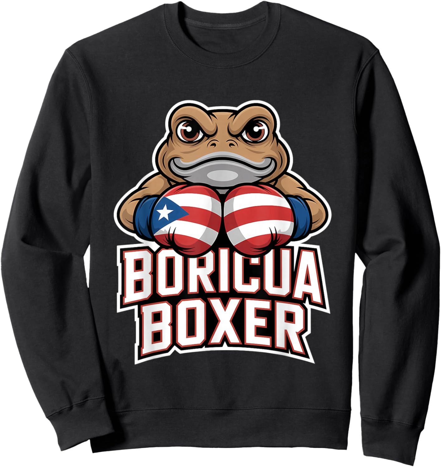 Boxing Puerto Rico Boricua Boxer Puerto Rican Sweatshirt - Sweatshirt | Black