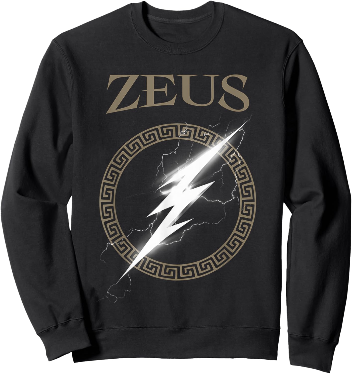 Zeus Greek God Lightning Bolt Symbol Sweatshirt - Sweatshirt | Black