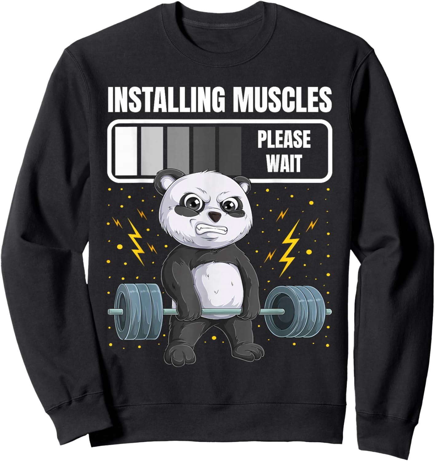 Muscle Installation Weightlifting Panda Muscle Installation Sweatshirt - Sweatshirt | Black