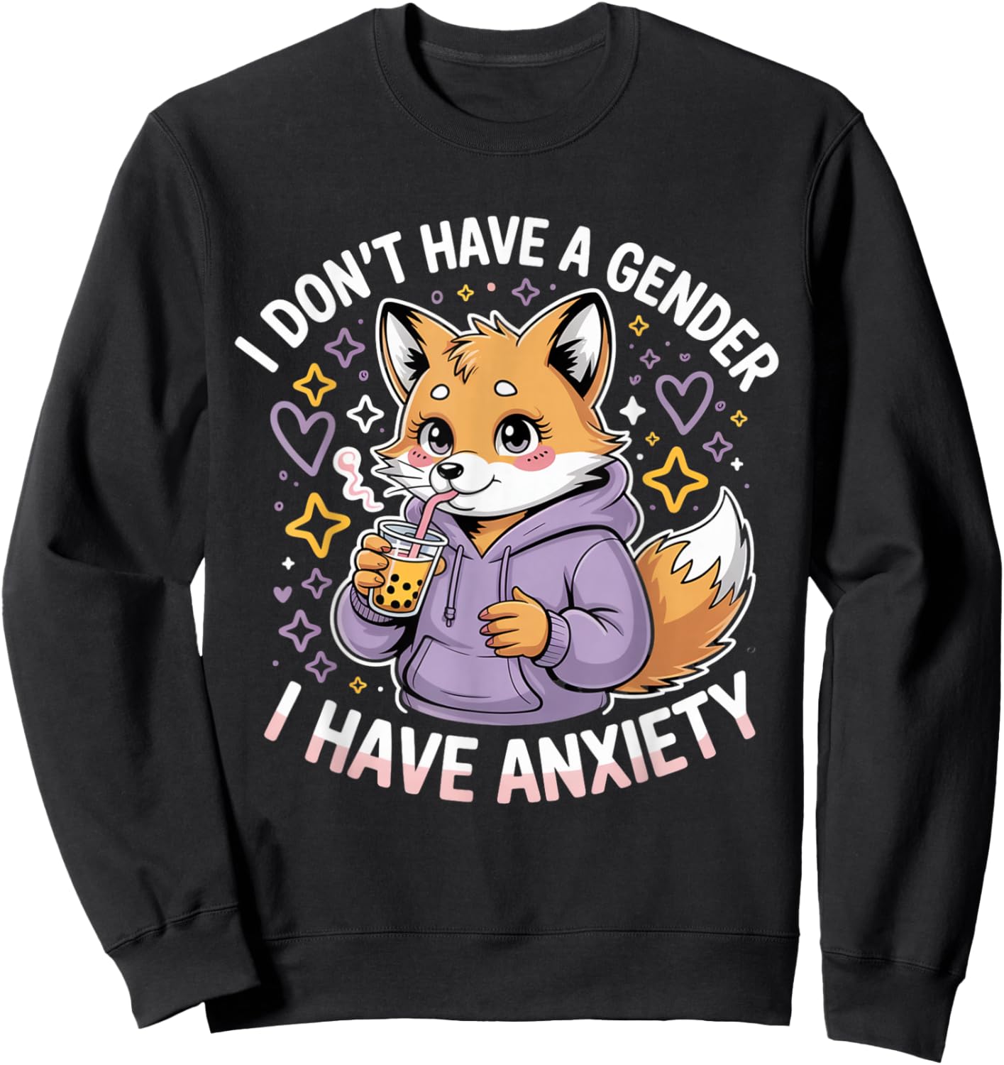 I Don't Have a Gender I Have Anxiety Non Binary Sweatshirt - Sweatshirt | Black