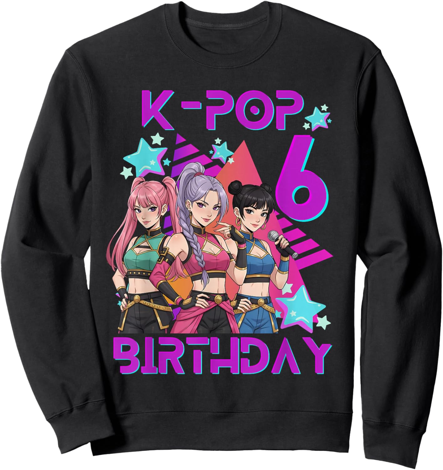 K-Pop K-Pop 6 Years Birthday Girl Sweatshirt - Sweatshirt | Black