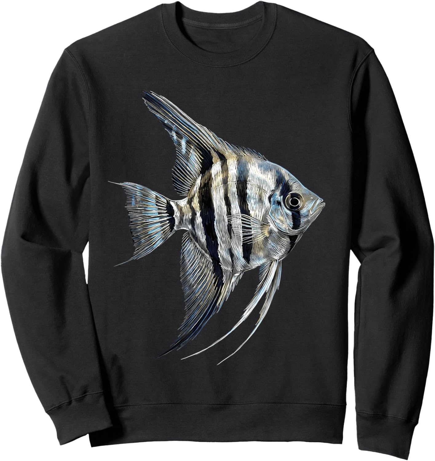 Angelfish Pterophyllum Freshwater Aquarium Fishkeeper Sweatshirt - Sweatshirt | Black