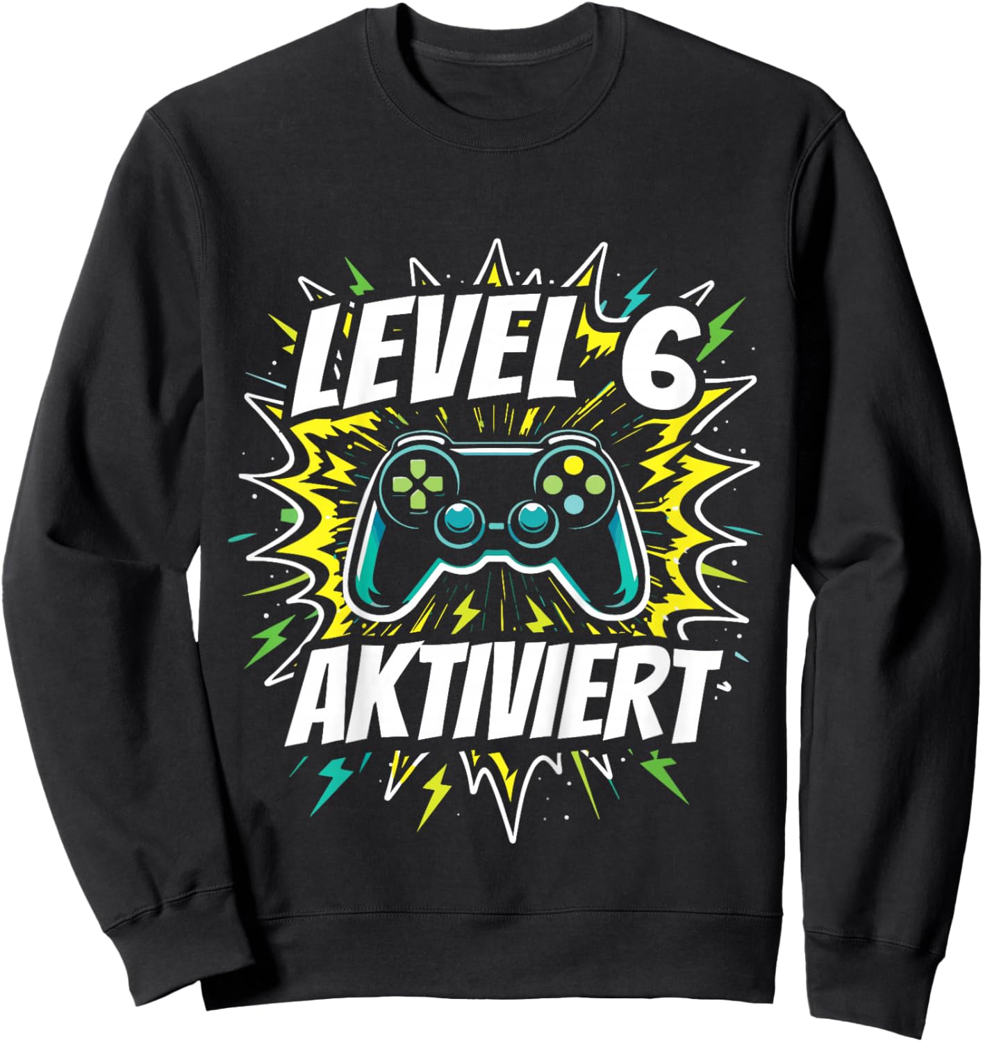 6. Geburtstag Jungen Video Gamer Level 6 Aktiviert Kids Sweatshirt - Sweatshirt | Black