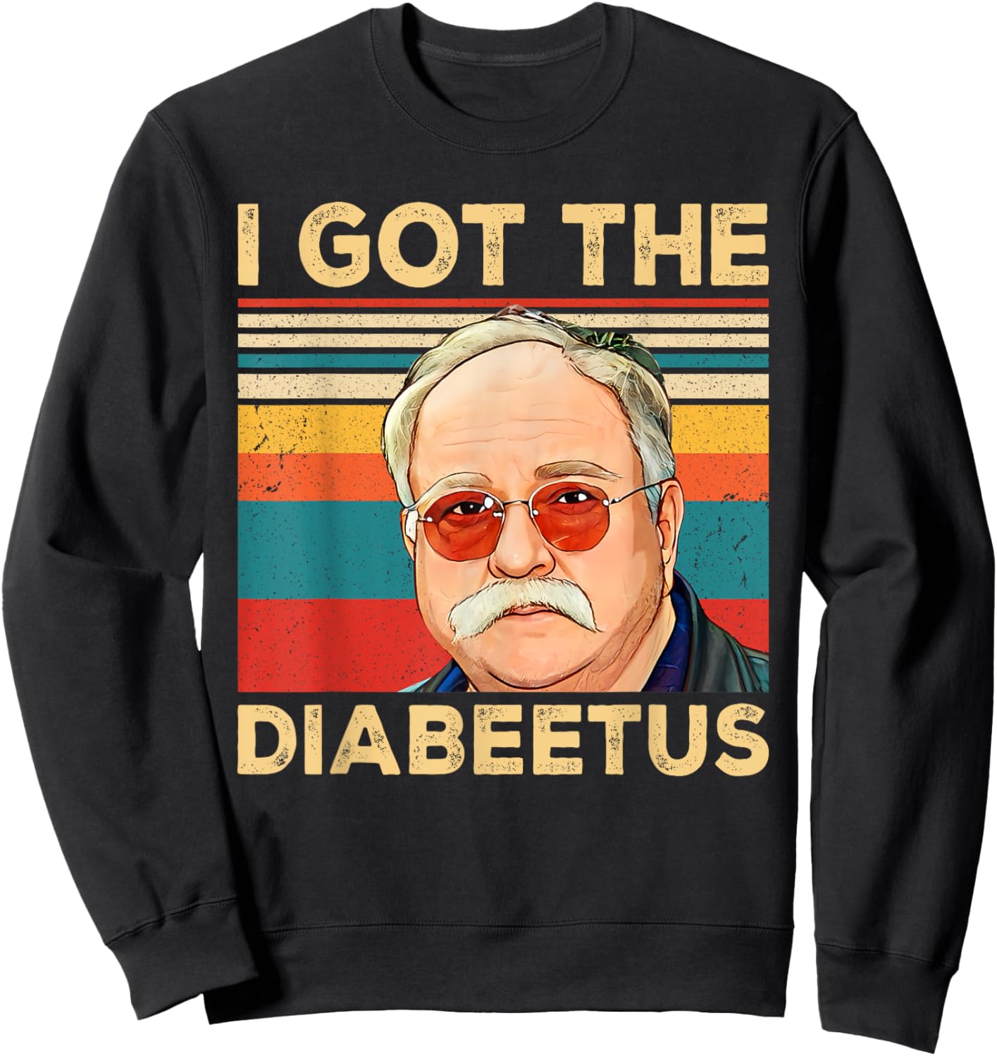 Funny Diabetes Awareness Outfits Family Matching -Adults Retro I Got The Diabeetus Funny Pancreas Diabetes Awareness Black Small Short Sleeve Sweatshirt - Sweatshirt | Black