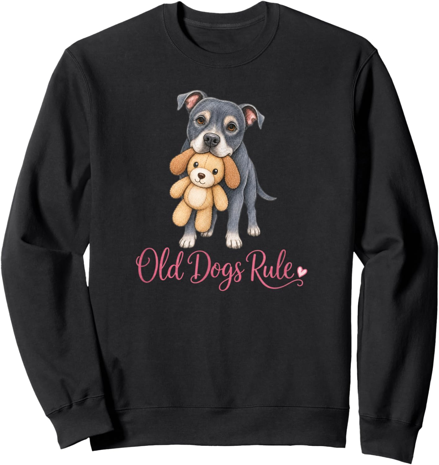 Old Dogs Rule Cute Senior Rescue Dog Lover Cute Senior Dog Sweatshirt - Sweatshirt | Black