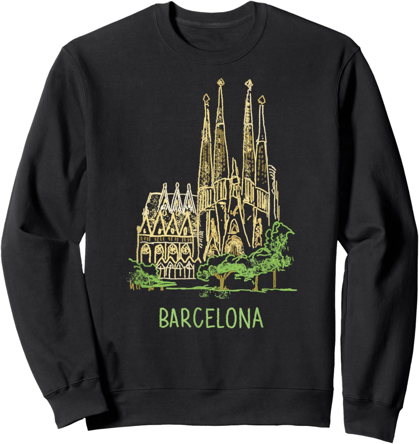 Barcelona Spain Travel Souvenir Historic City Landmark Gift Sweatshirt - Sweatshirt | Black