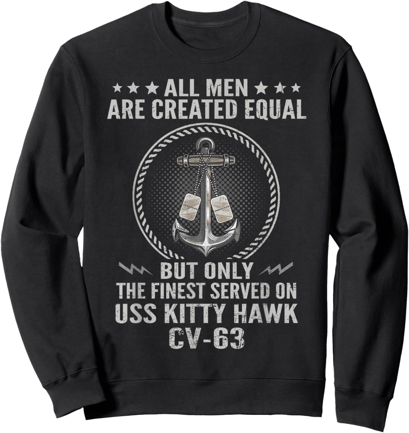 Only The Finest Served On USS Kitty Hawk CV-63 US Veteran Sweatshirt - Sweatshirt | Black