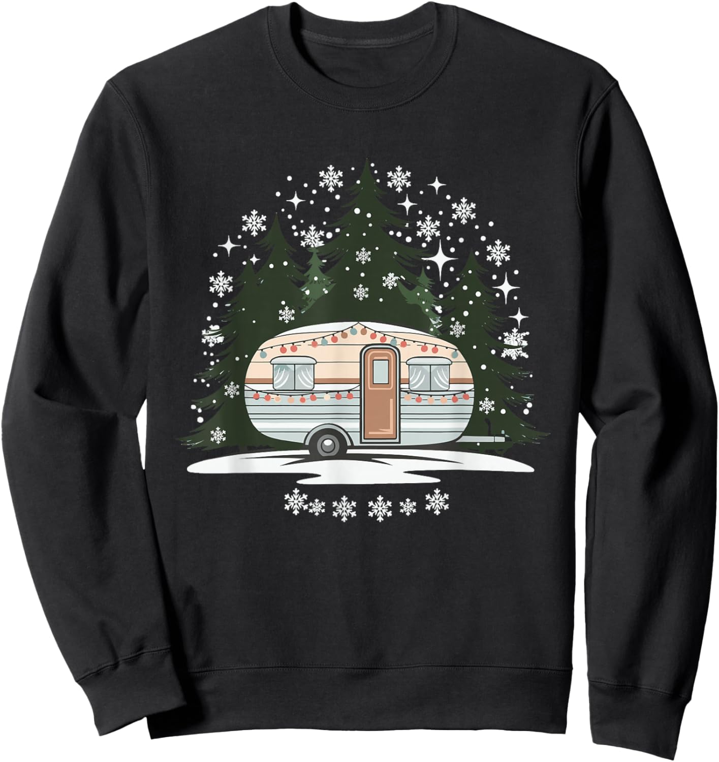 Camping RV Christmas Motorhome Sweatshirt - Sweatshirt | Black