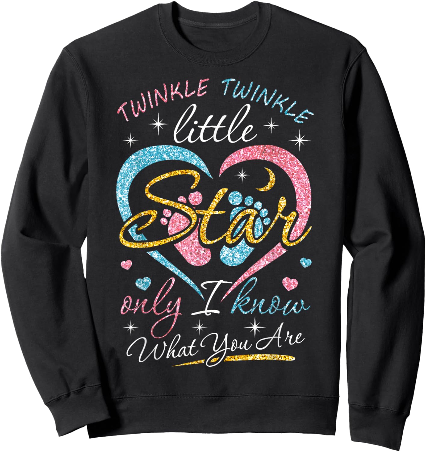 Twinkle Twinkle Little Star Only I Know Gender Keeper Reveal Sweatshirt - Sweatshirt | Black