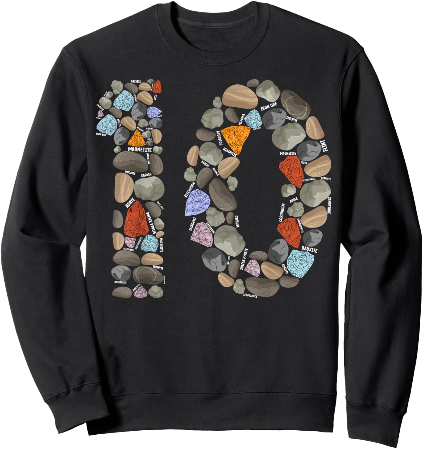 Geology Rocks 10 Years Old 10th Birthday Rock Collecting Sweatshirt - Sweatshirt | Black