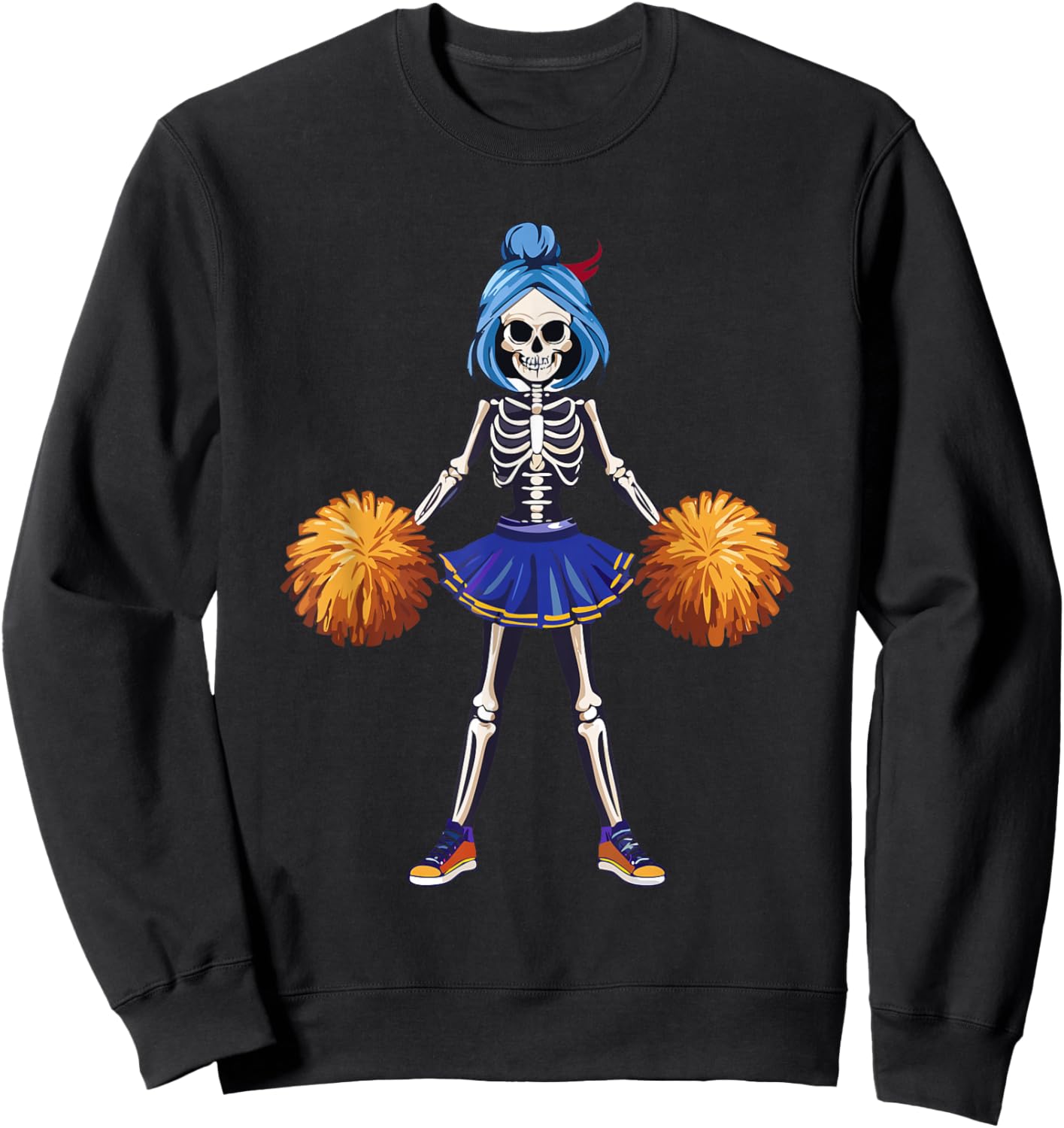 Funny Scary Goth Girl Halloween Cheerleader Costume Sweatshirt - Sweatshirt | Black