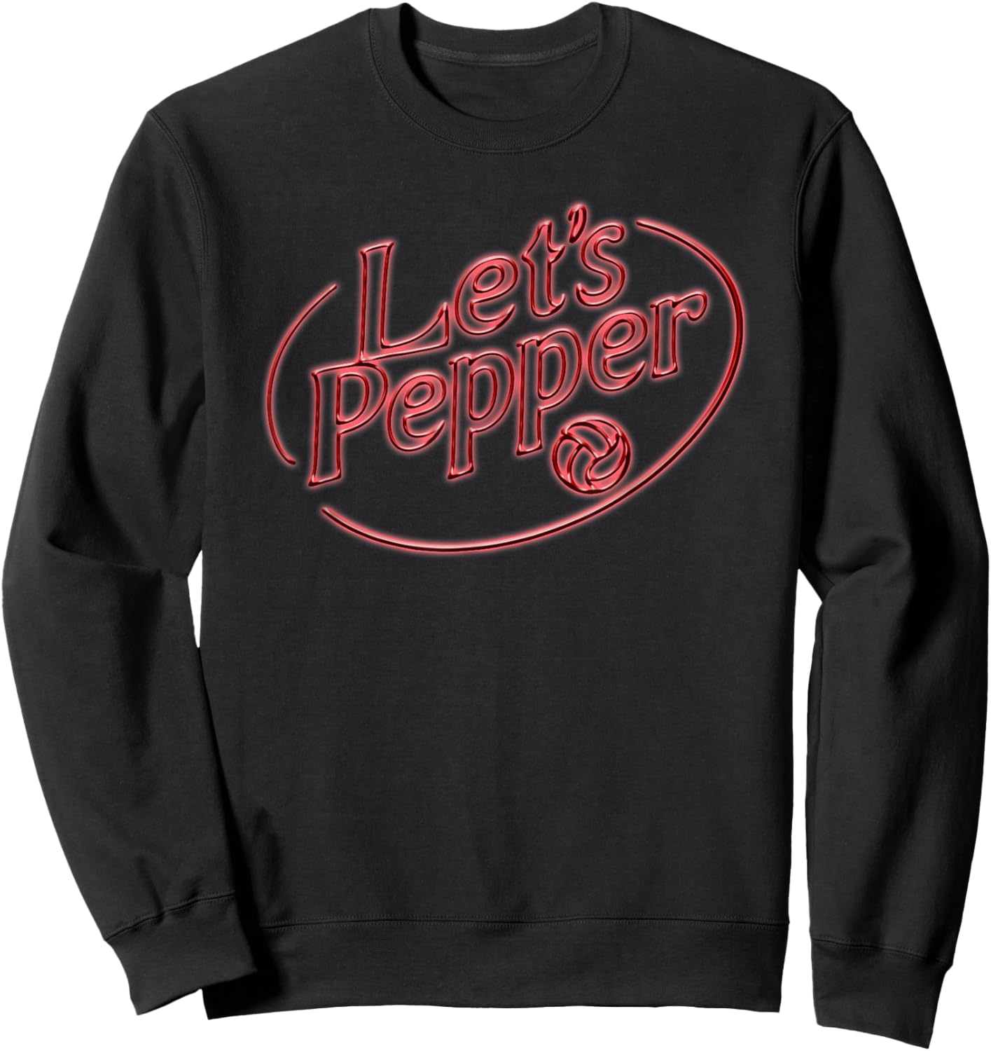 Volleyball Lets Pepper Retro Sign Style for Throwback Player Sweatshirt - Sweatshirt | Black