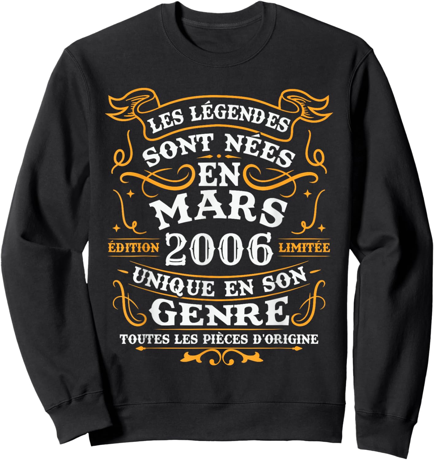 Vintage Birthday Gift 20 Years Born in March 2006 Sweatshirt - Sweatshirt | Black